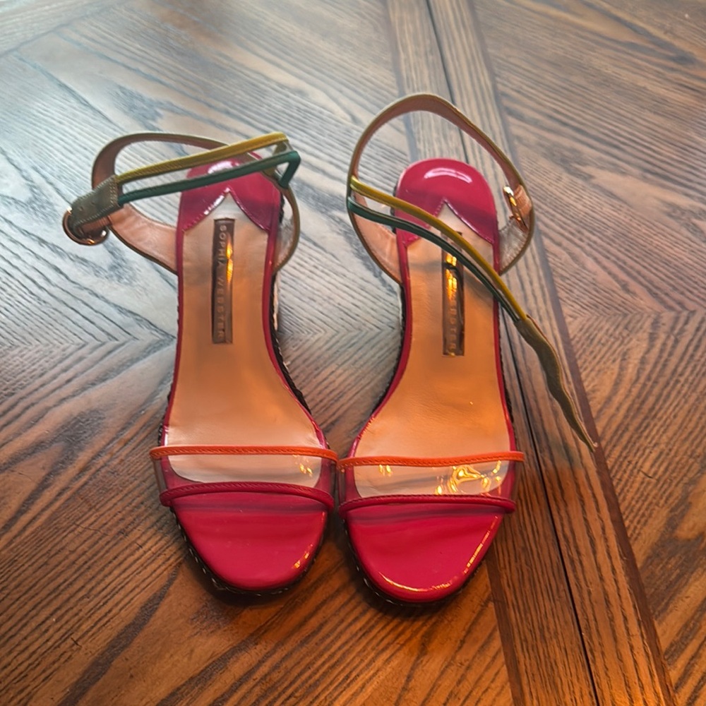 Sophia Webster Pink and multicolor Wedges with Elegant Straps